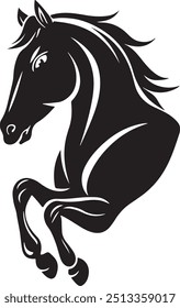 Horse Silhouette Vector with Clean Lines and Smooth Details for Easy Vectorization