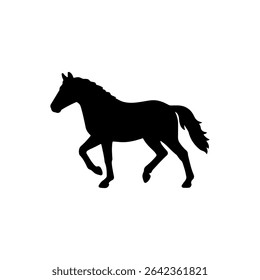 Horse silhouette vector flat illustration on white background.