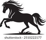 horse silhouette vector illustration , and vector silhouette 