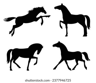 Horse Silhouette. Horse Vector Illustration.