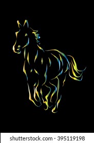Horse silhouette. Vector illustration.