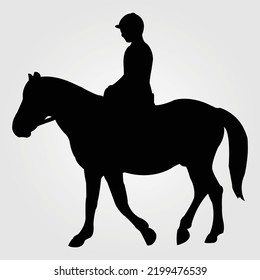 Horse Silhouette Vector Illustration Equestrian Horses Riding Racing Pony Unicorn Horse Rider