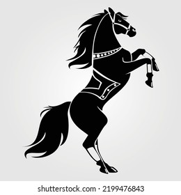 Horse Silhouette Vector Illustration Equestrian Horses Riding Horse Racing Pony Unicorn Equine