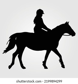 Horse Silhouette Vector Illustration Equestrian Equine Horses Riding Racing Pony Jumping Horse Rider