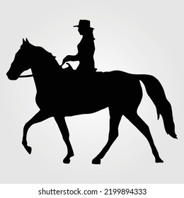 Horse Silhouette Vector Illustration Equestrian Equine Horses Riding Racing Pony Horses Rider
