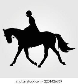 Horse Silhouette Vector Illustration Equestrian Equine Horses Riding Racing Jumping Pony Unicorn