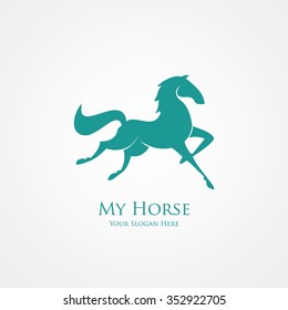 Horse Silhouette. Vector Illustration. Great for Logo, Material Print, Greeting Card