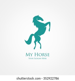 Horse Silhouette. Vector Illustration. Great for Logo, Material Print, Greeting Card