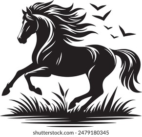 Horse silhouette vector illustration image