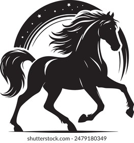 Horse silhouette vector illustration image