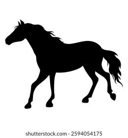 Horse silhouette vector illustration image, symbol of the year 2026