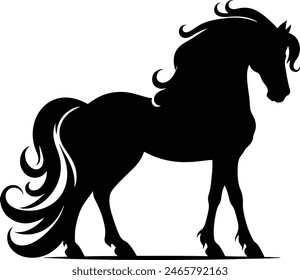 Horse silhouette vector illustration isolated