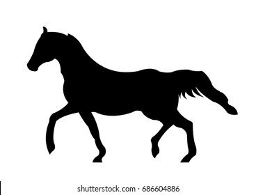 Horse silhouette vector illustration isolated
