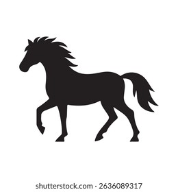 Horse silhouette vector illustration on white background