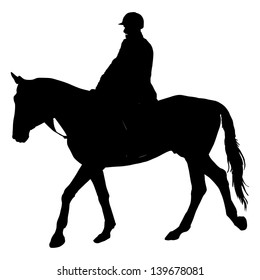 Horse silhouette, vector illustration , horse race, policeman officer on horse patrolling cross city, military patrol, sports event guard