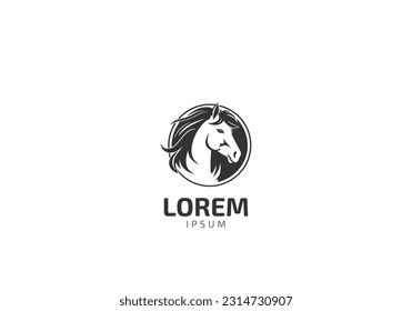 horse silhouette vector illustration template