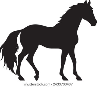 Horse Silhouette Vector Illustration White Background