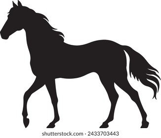Horse Silhouette Vector Illustration White Background