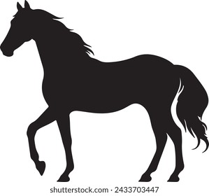 Horse Silhouette Vector Illustration White Background