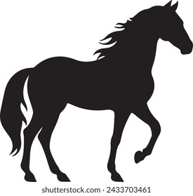 Horse Silhouette Vector Illustration White Background
