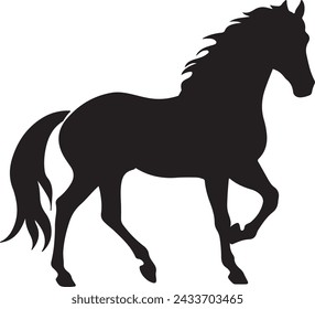 Horse Silhouette Vector Illustration White Background