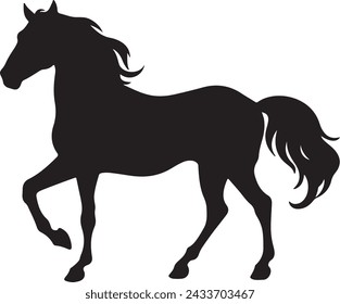 Horse Silhouette Vector Illustration White Background