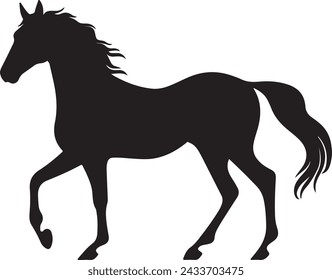 Horse Silhouette Vector Illustration White Background