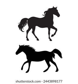 Horse Silhouette Vector Illustration White Background