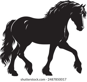 Horse Silhouette Vector Illustration White Background