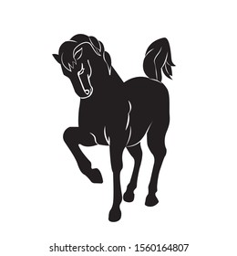 Horse Silhouette Vector. horse silhouette isolated on white background. Vector illustration