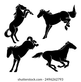 Horse silhouette vector premium illustration. Color can be adjusted again.