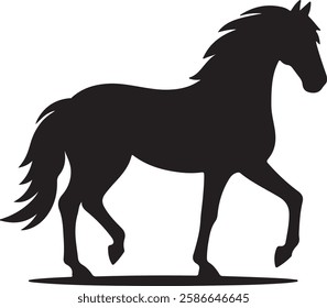 horse silhouette vector style minimalist white background