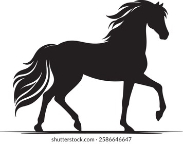 horse silhouette vector style minimalist white background