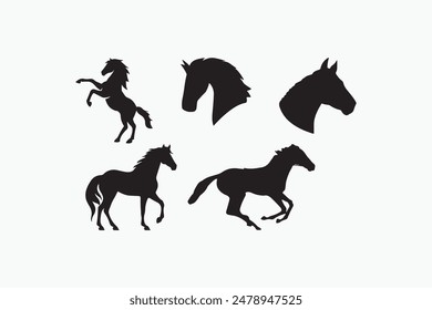 Horse silhouette vector style with white background 