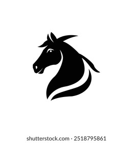 Horse silhouette vector style with white background
