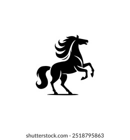 Horse silhouette vector style with white background
