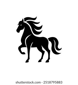 Horse silhouette vector style with white background
