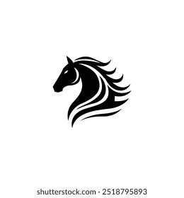 Horse silhouette vector style with white background
