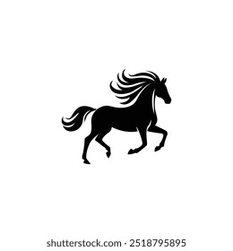 Horse silhouette vector style with white background

