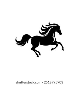 Horse silhouette vector style with white background
