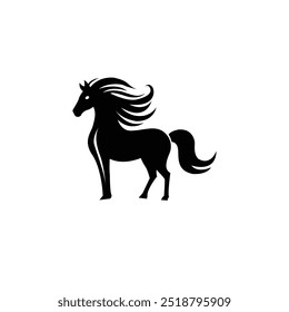 Horse silhouette vector style with white background
