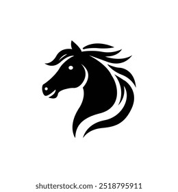Horse silhouette vector style with white background
