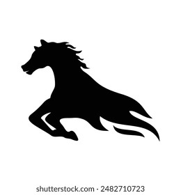 horse silhouette. wild pet animal sign and symbol.
