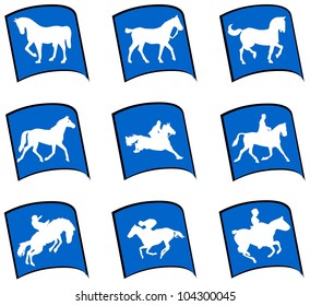 Horse  silhouettes. Horse icons. vector signs.