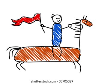 horse simple drawing vector