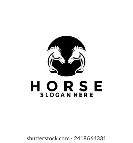 Horse Simple Elegant Logo Vector, Horse Head logo design template