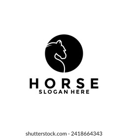Horse Simple Elegant Logo Vector, Horse Head logo design template