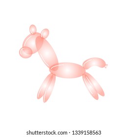 Horse simple figure made of balloons poster isolated on white background