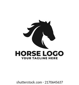 Horse simple flat logo vector