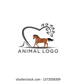 horse simple logo vector art template